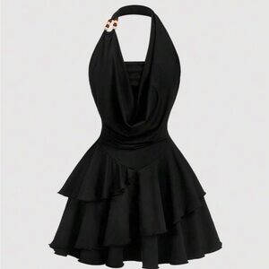 SHEIN Black Halter Mini Dress
